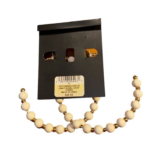 I.n.c. International Concepts Gold-Tone Large Color Bead C-Hoop Earrings, 2.8" - Picture 4 of 4